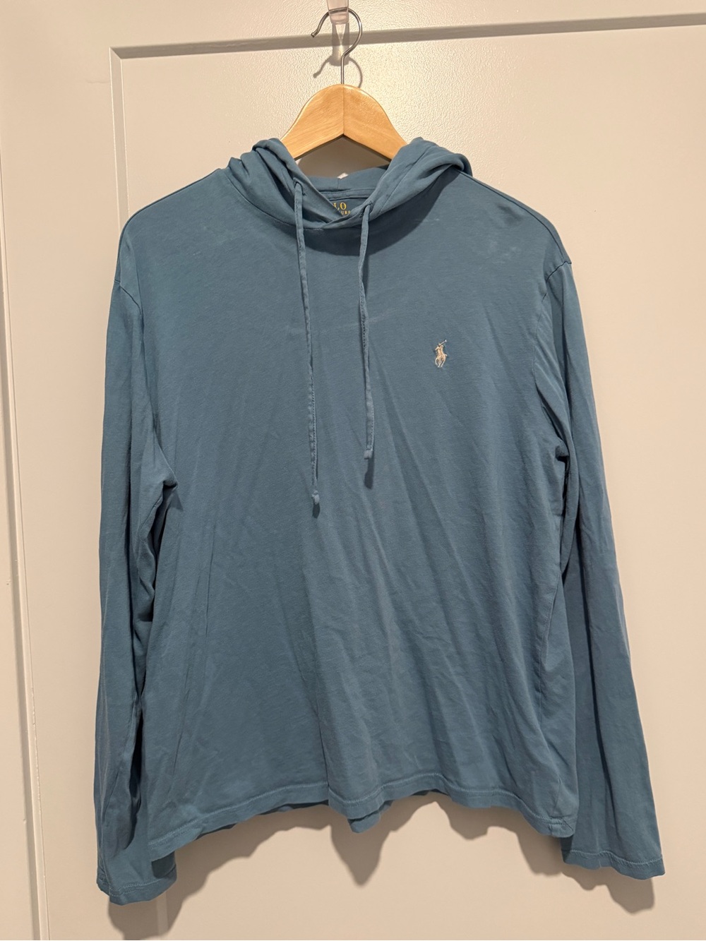 Polo Ralph Lauren Lightweight Cotton T-Shirt Hoodie - Men's Size Medium - Blue